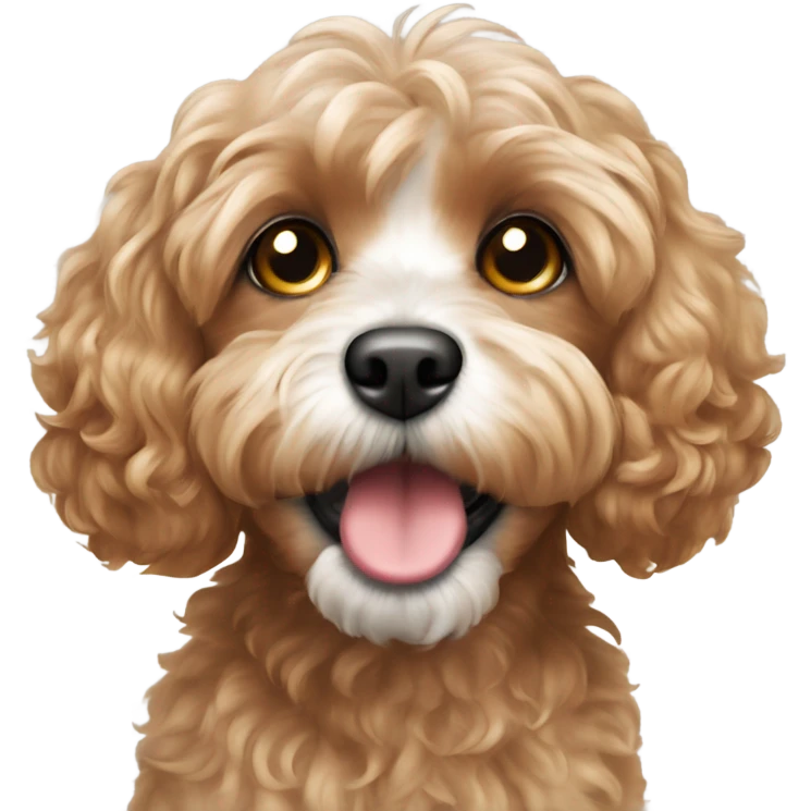 cute cavapoo listenning music emoji