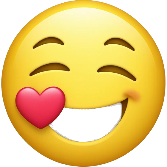 Smiley qui fait un bisou avec un cœur emoji