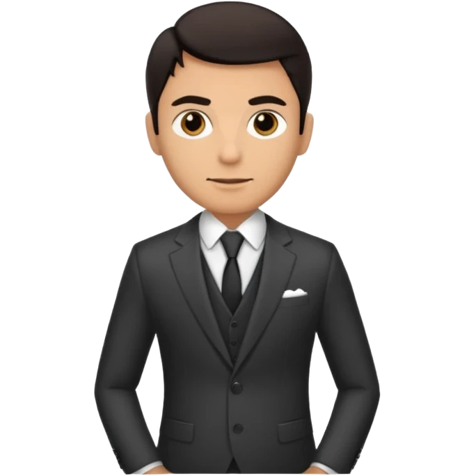 Chico de Ted morena pelo oscuro ojos oscuros y muy bien vestido emoji