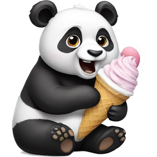 Panda eating ice cream emoji