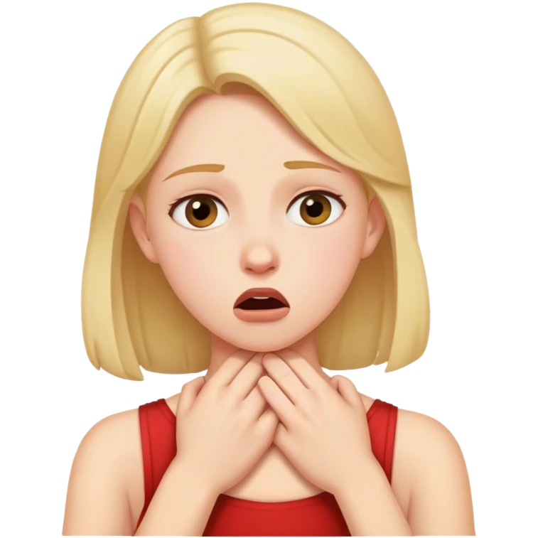 girl pretending to choke herself  emoji
