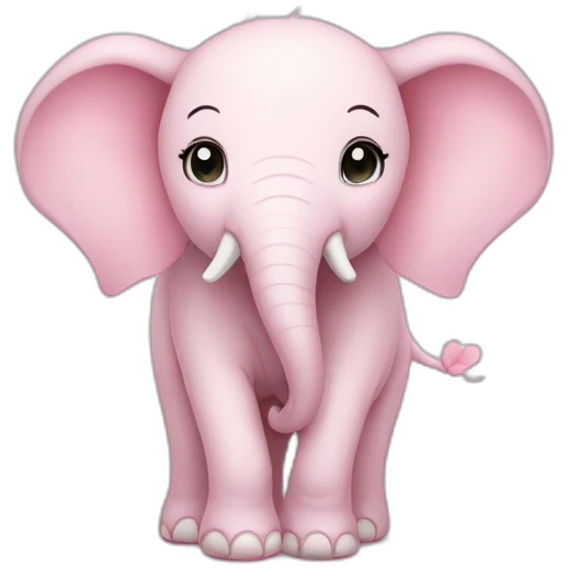Cute pale pink Elephant emoji
