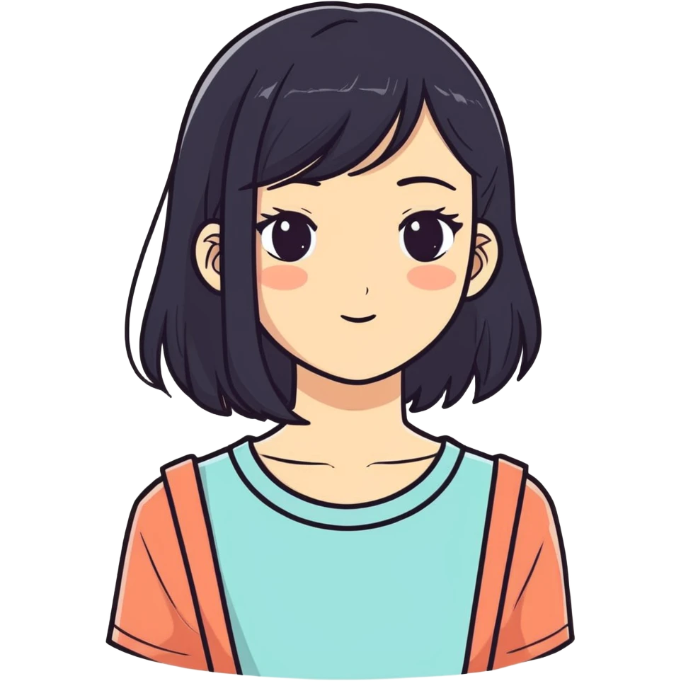 Girl with black hair emoji