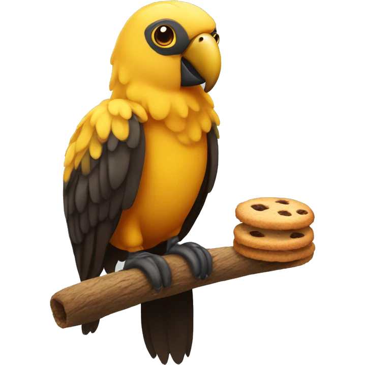 Loro con galleta emoji