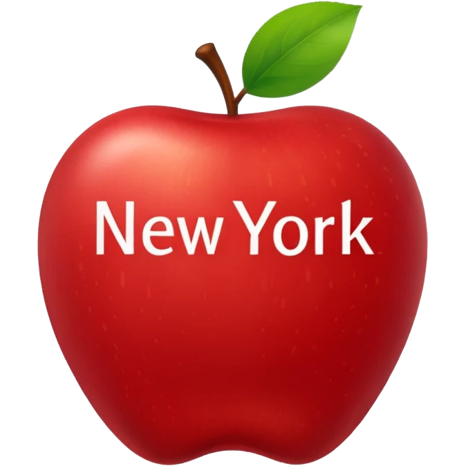 Manzana con el nombre de New York dentro emoji