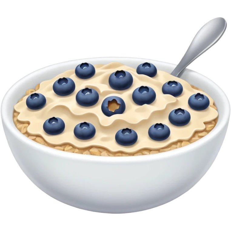 Oatmeal with blueberries on top emoji