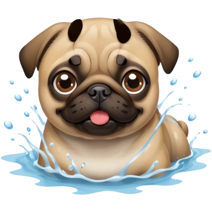 Pug  nadando emoji