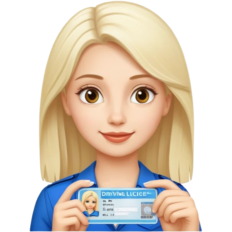 White blond girl from Russia passed exam and received driving license in UAE emoji