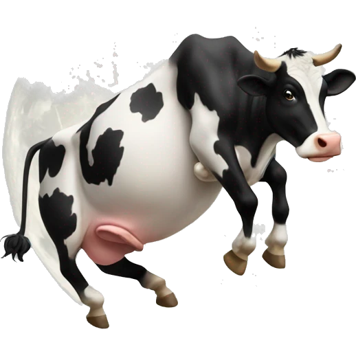 Cow jumping over the moon emoji