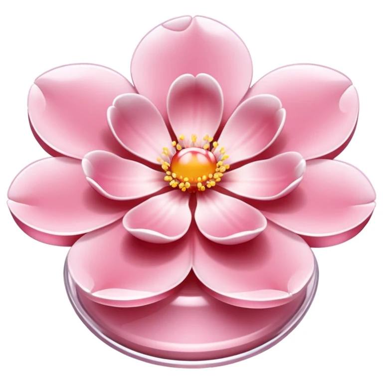 sakura pudding shaped like a flower with cherry blossom petals emoji
