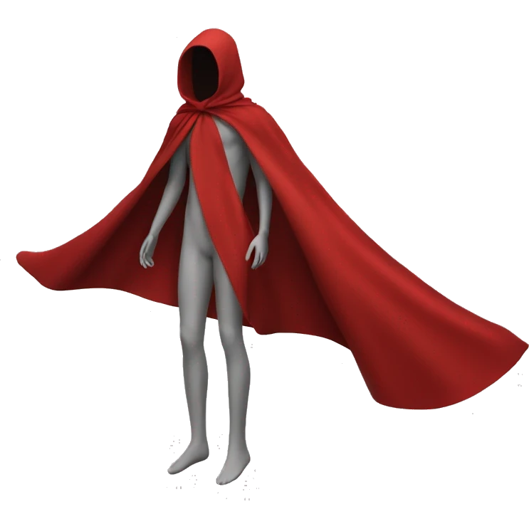 faceless mannequin flying red cape without hood emoji