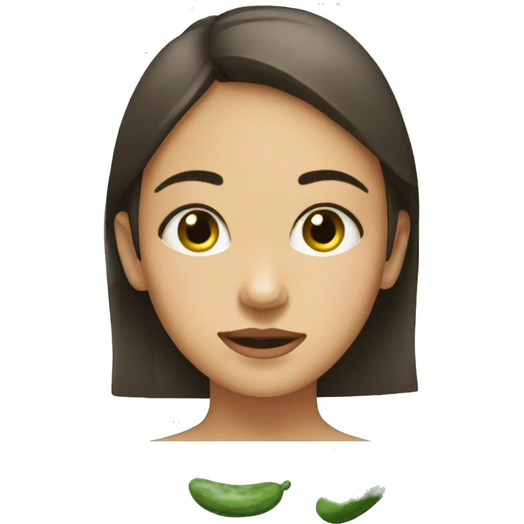 Girl With cucumbers in her eyes emoji