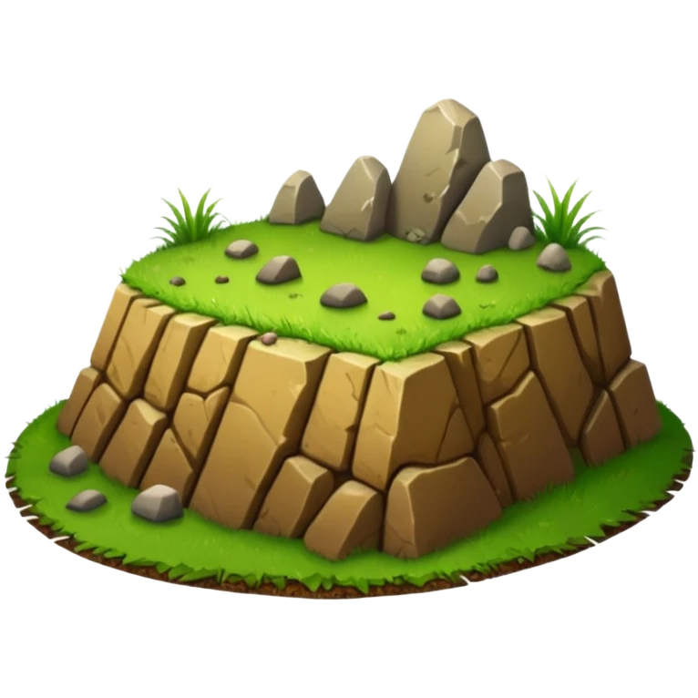 A slice of land. grass on top, dirt on the lower half. emoji