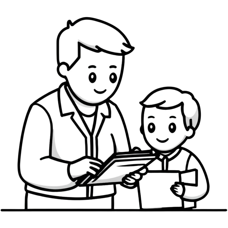 professional mentor with clipboard helping someone emoji