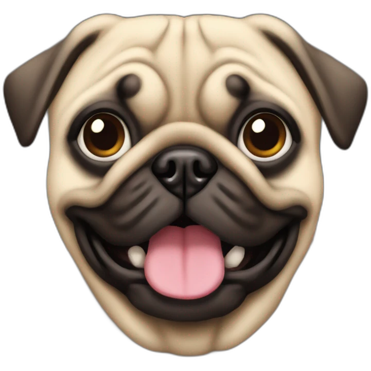 Crea un Pug con cara de preocupado  emoji