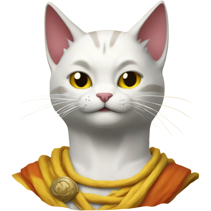 Cat using super saiyan god emoji