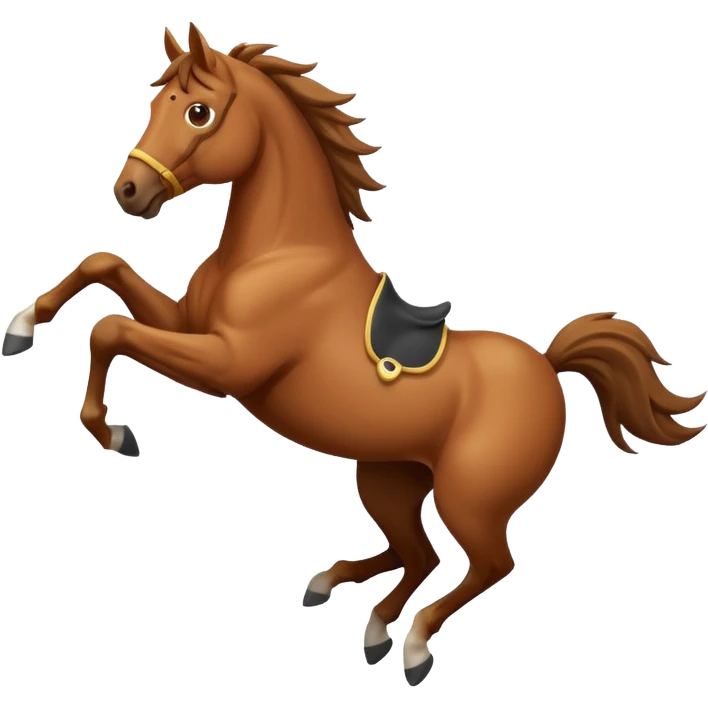 A horse jumping off a cliff emoji