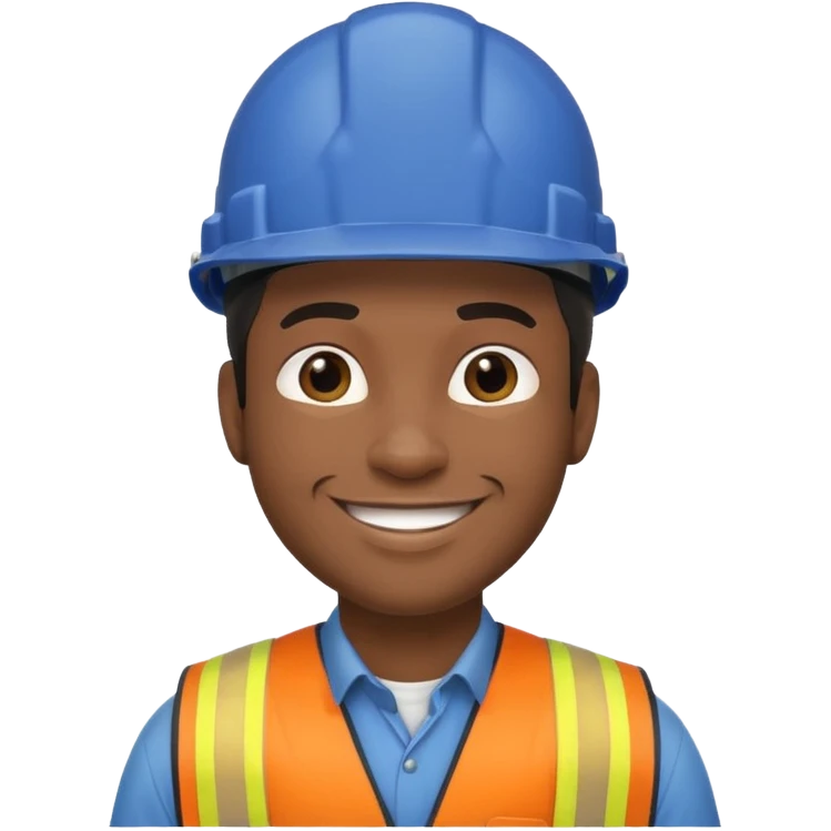 black male in hard hat emoji