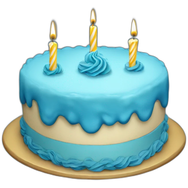 Blue birthday cake  emoji