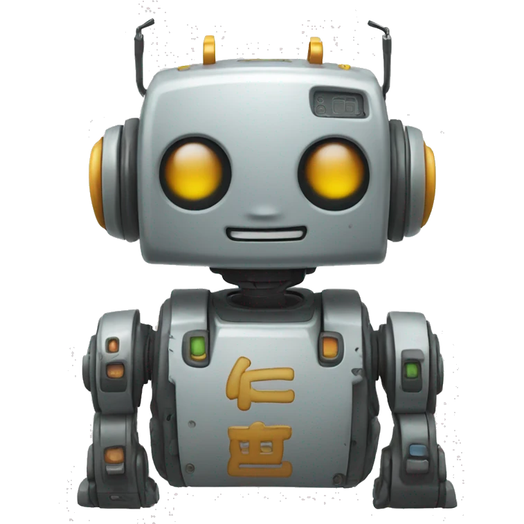 Nanxing robot style inscription in english emoji