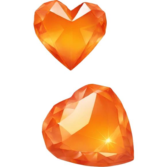 Orange crystal heart emoji