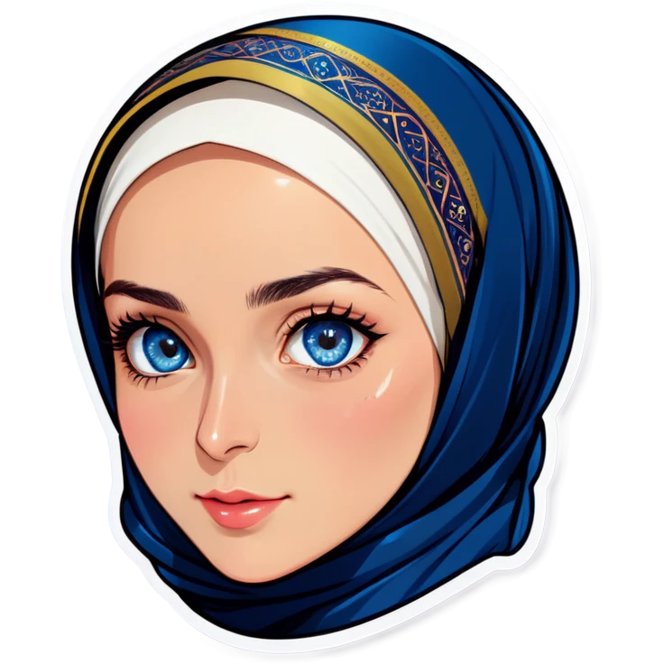Turkish beautiful finish Konya girl blue eyes with hijab and cultured dress emoji