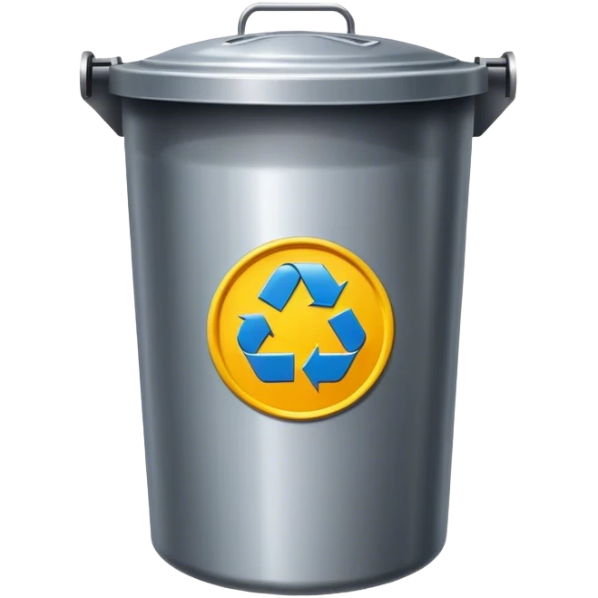  garbage bin, without recycle symbol emoji
