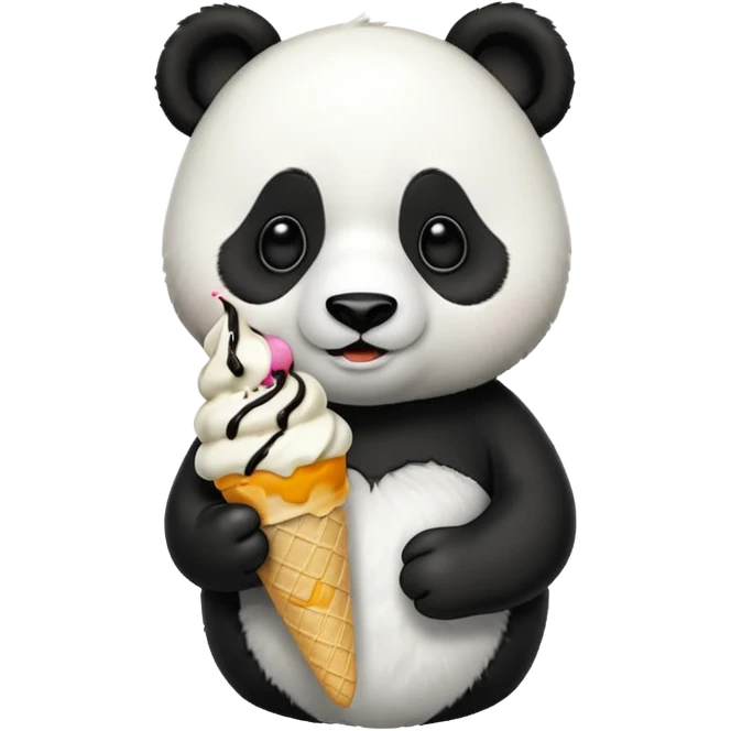 Panda eating ice cream emoji