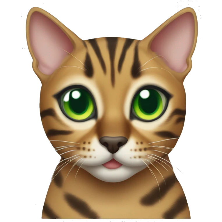 bengal cat with green eyes emoji