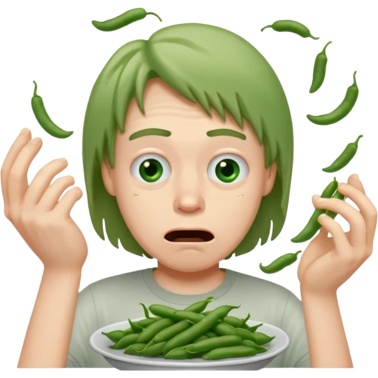 jeffy throwing up green beans emoji