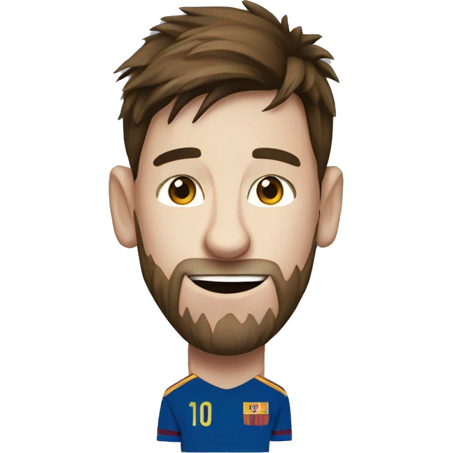 Messi with the word cup football  emoji