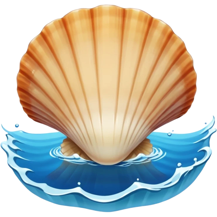 Scallop is inside ocean emoji