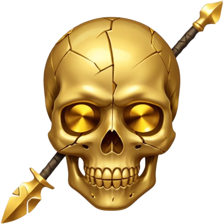 broken gold skull by a spear emoji