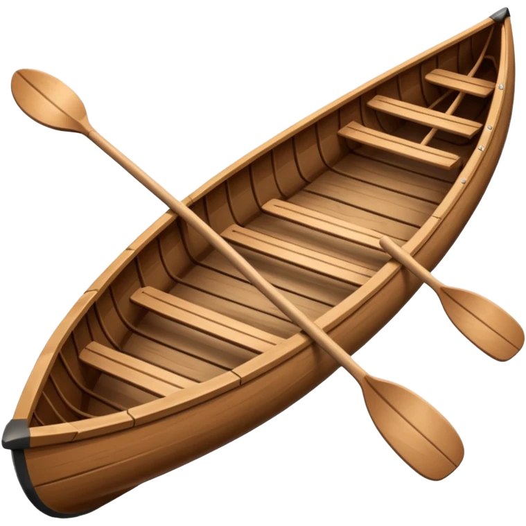 Wooden canoe with 2 paddles emoji