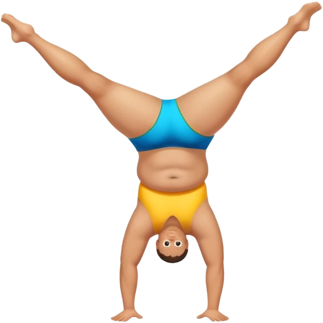 fat guy doing a handstand emoji