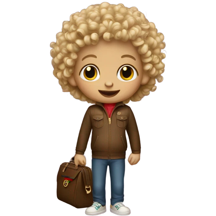 Blond Curly haired monkey with gucci bag emoji