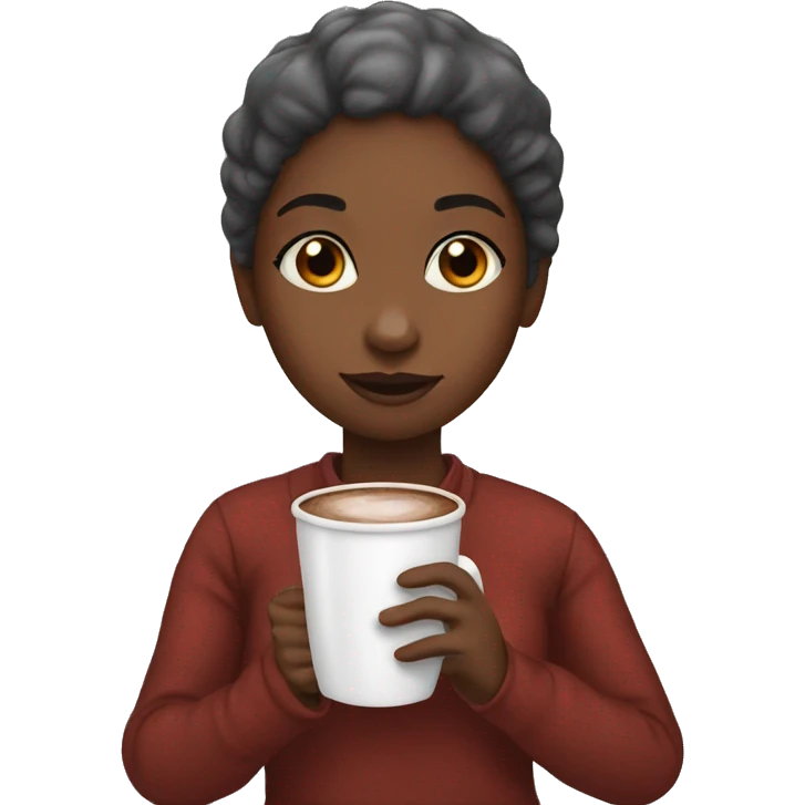 Black girl drinking hot chocolate  emoji