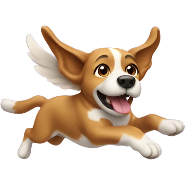 Dog flying in air emoji