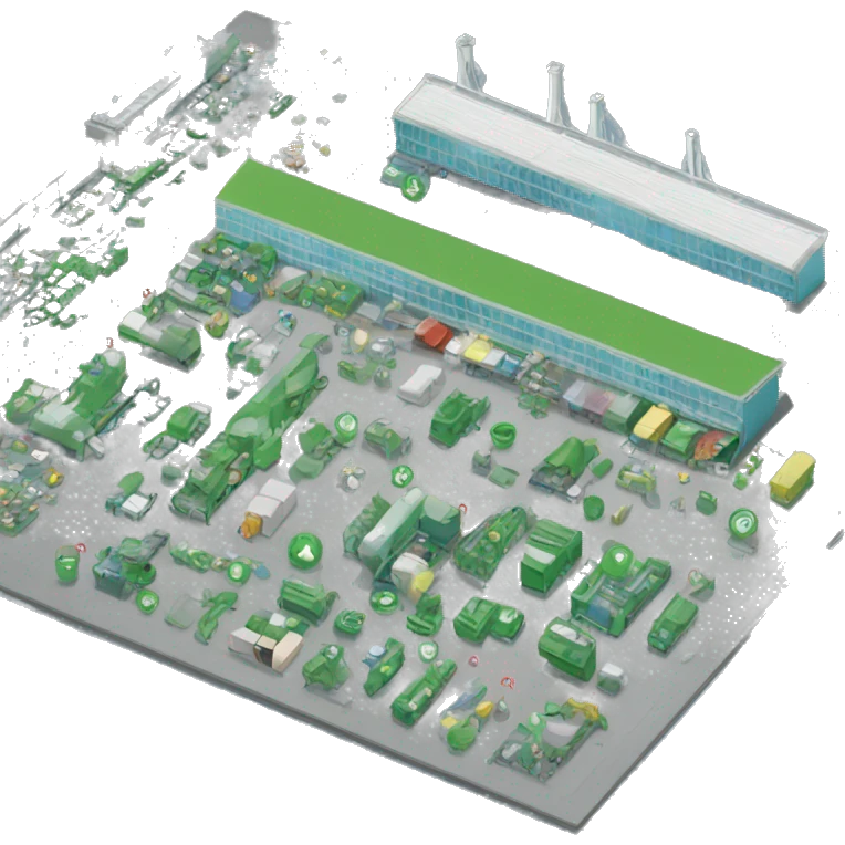 airport factory plastic recycling emoji