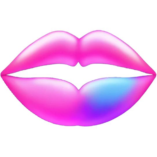Neon kiss emoji