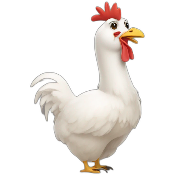 Une poule sur un lama emoji