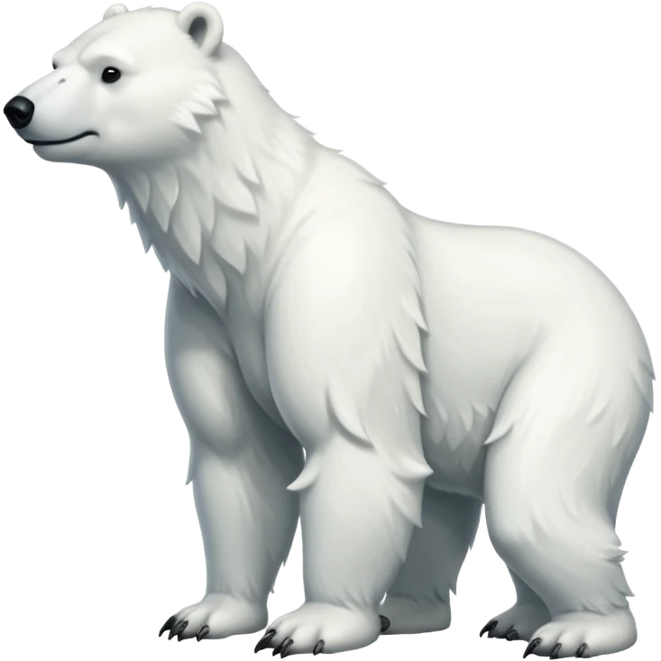 Polar bear with a wolf’s tail, fluffy neck fur, and long downward pointing tusks emoji