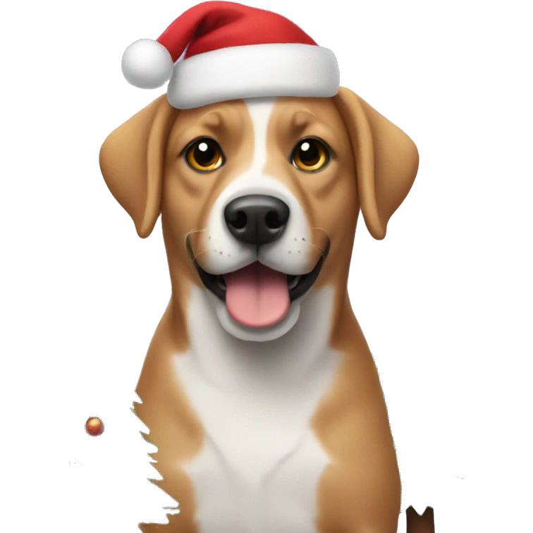 dog with a christmas tree emoji