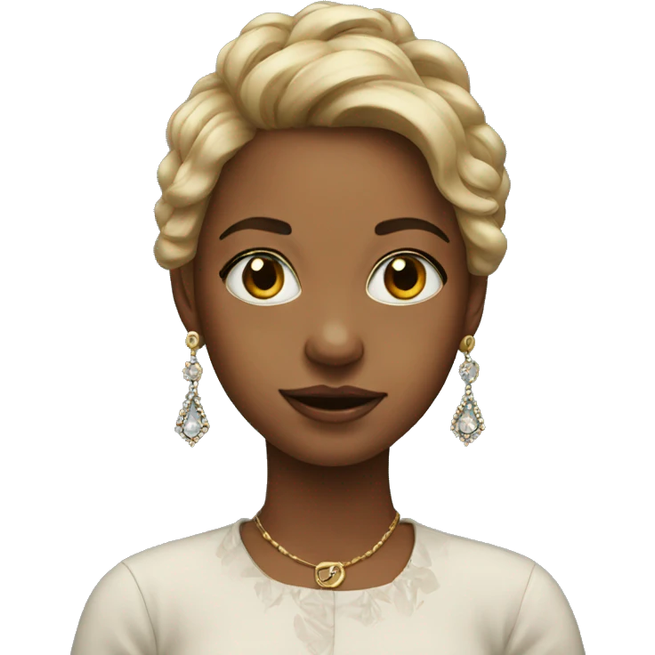 portrait of a girl with earrings emoji