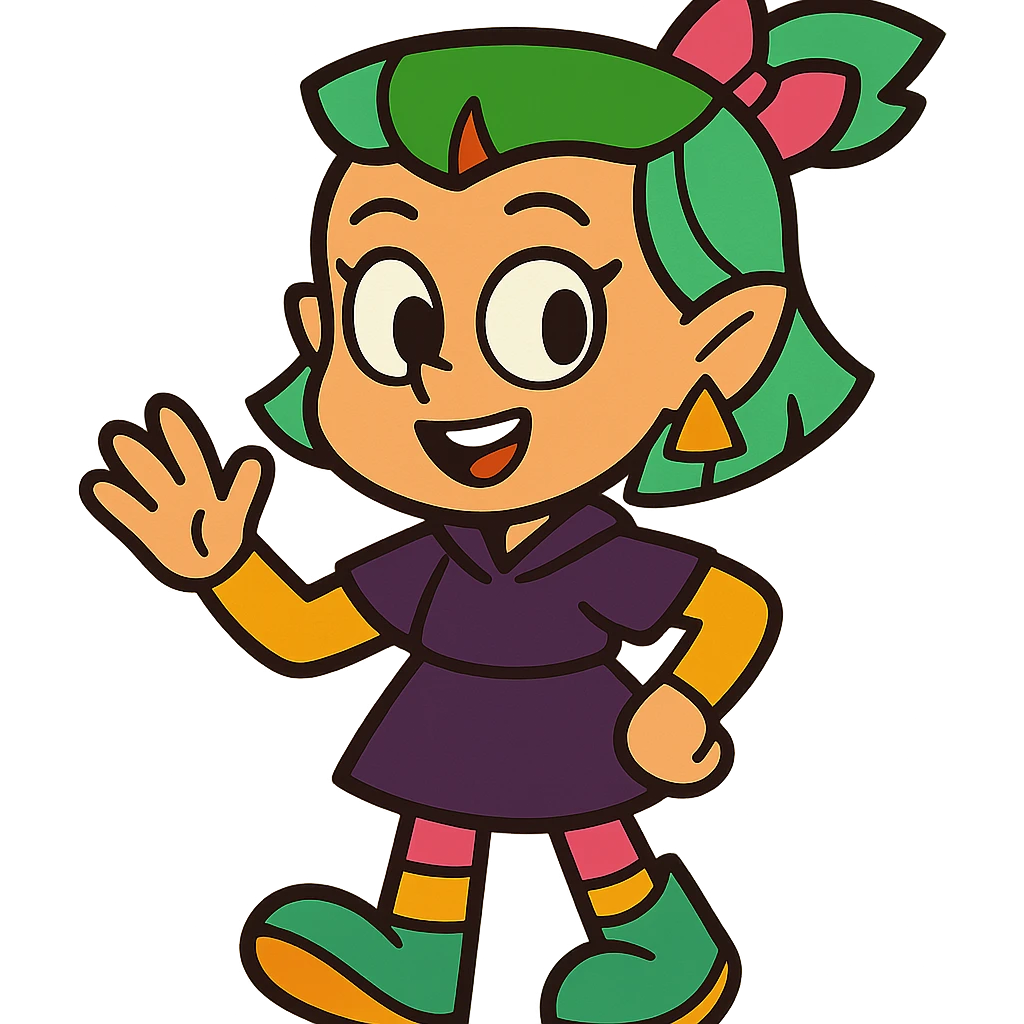 Amity as a whimsical cartoon character with vibrant colors emoji