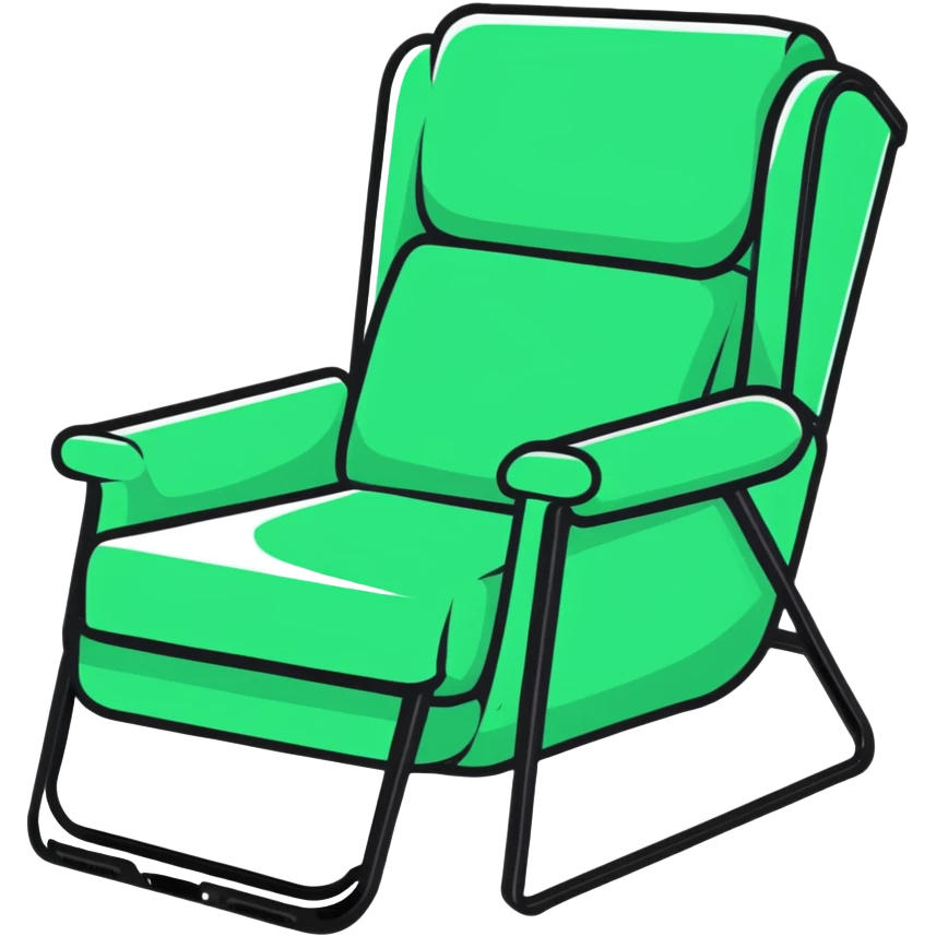 angled smartphone in foreground displaying armchair product page, with sparkle effect on the left side emoji