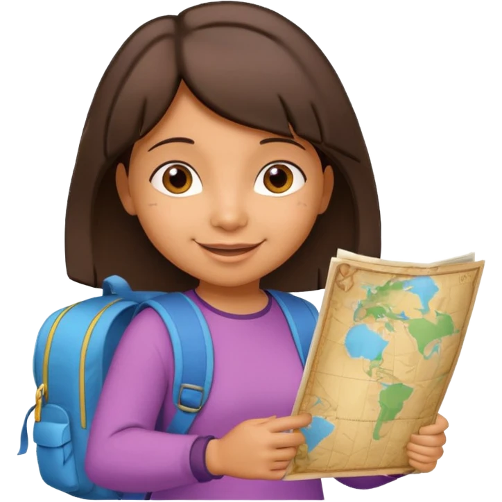 dora the explorer with boots and map emoji emoji