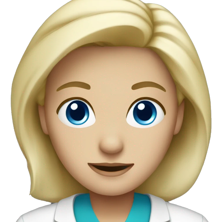 Blonde doctor with blue eyes emoji