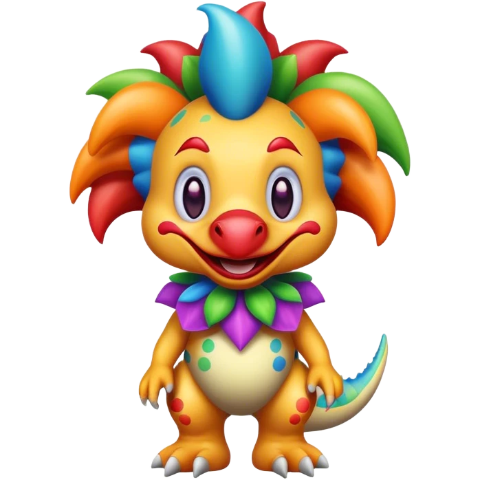 cute dinosaur clown emoji