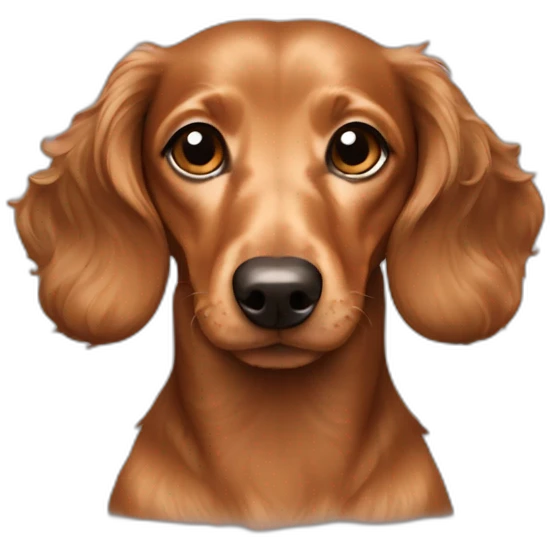 Light brown curly-haired dachshund emoji